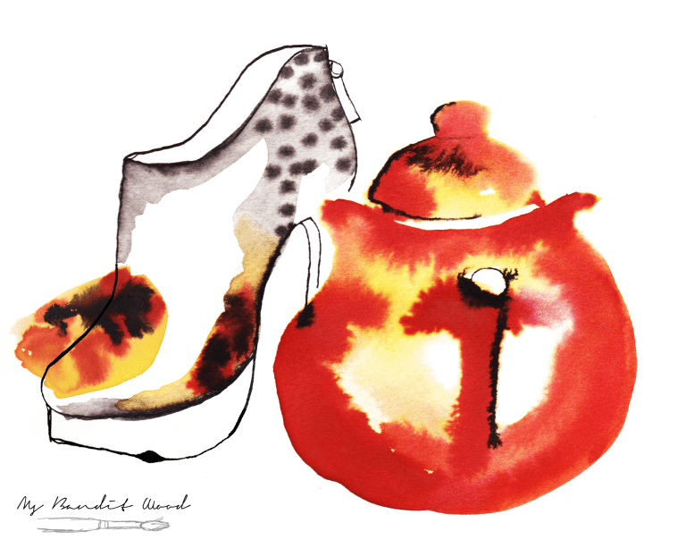 Lepord Print Shoe & Tea Pot