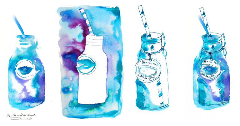 Milk Bottle Blue